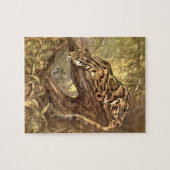 CE Swan白雲ヒョウ、ヴィンテージ野生動物 ジグソーパズル (横)