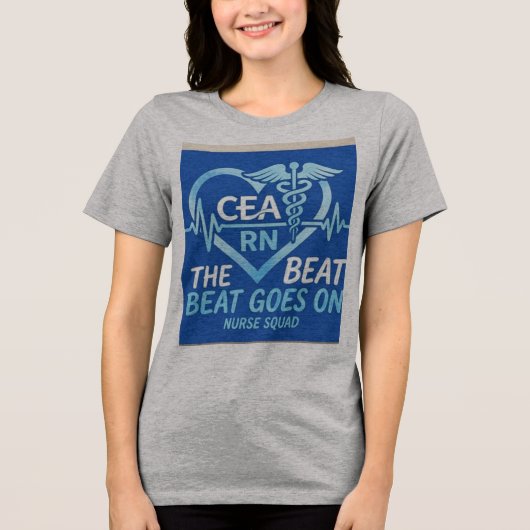 CEA RN 看護チーム ハートビート カドゥケウス Tシャツ (正面)