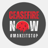 CEASEFIRE NOW スイカ ラウンドシール (正面)