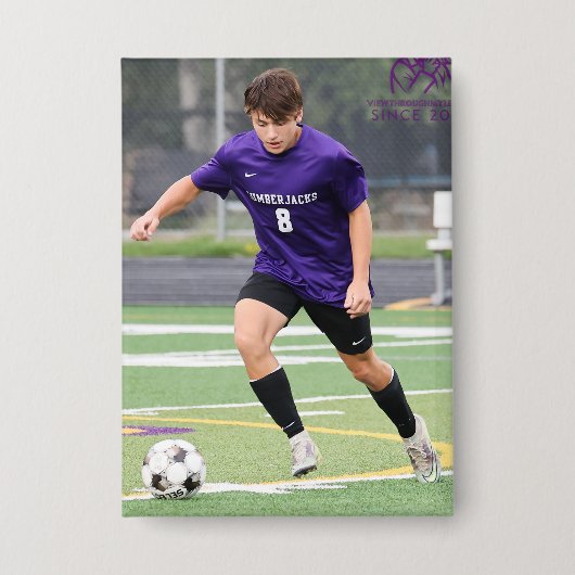 CECボーイズサッカー長方形ボタン 缶バッジ (正面)