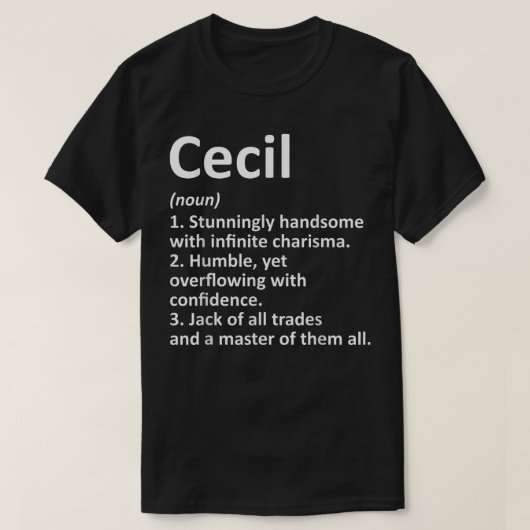 CECIL定義名パーソナライズされた誕生日 Tシャツ (デザイン正面)