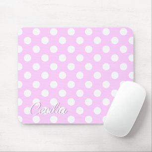 Cecilia -名前テンプレートSoft Pastel Pink and White マウスパッド