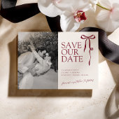 CECILIA Burgundy Save the Date with Photo セーブザデート