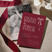 CECILIA Burgundy Wedding Invitation with Bow 招待状