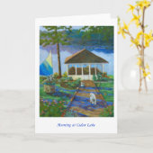 cedar湖の朝 カード (黄色い花)