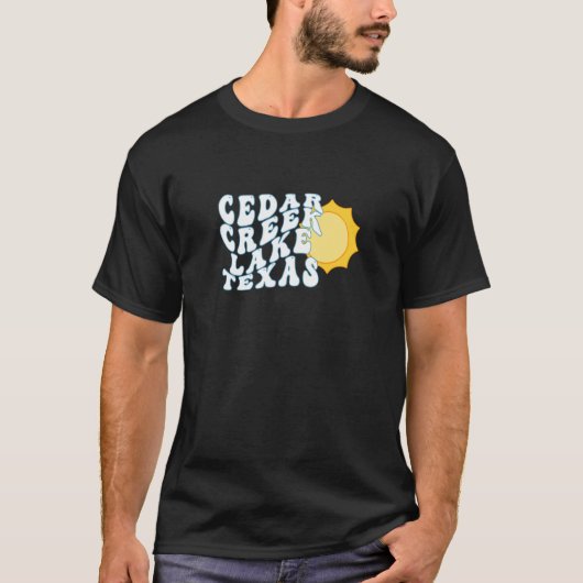 Cedar Creek Lake Texas TX Sunrise Vacation Souveni Tシャツ (正面)