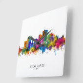 Cedar Rapids Iowa Skyline スクエア壁時計 (傾斜)