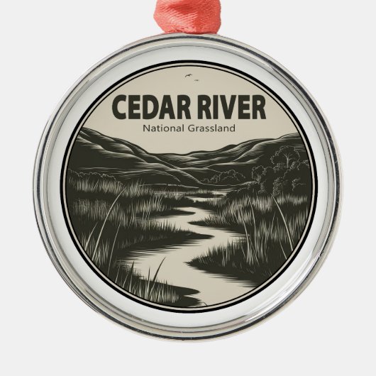 Cedar River National Grassland Stream メタルオーナメント (正面)