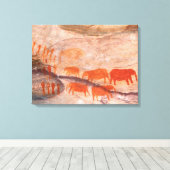 Cederberg Wilderness、Bushman Rock Artのサン キャンバスプリント (インサイチュ (ウッドフロア))