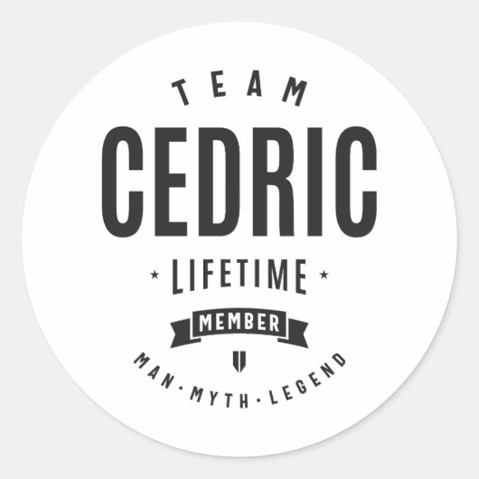 Cedric Lifetimeメンバパーソナライズされたー名Cedric ラウンドシール (正面)