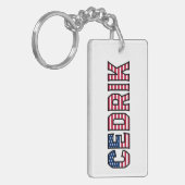 Cedrik Name Vorname USA Flagge Anhänger Schlüssel キーホルダー (正面左)