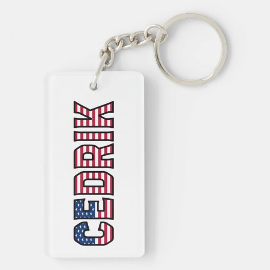 Cedrik Name Vorname USA Flagge Anhänger Schlüssel キーホルダー (裏面)