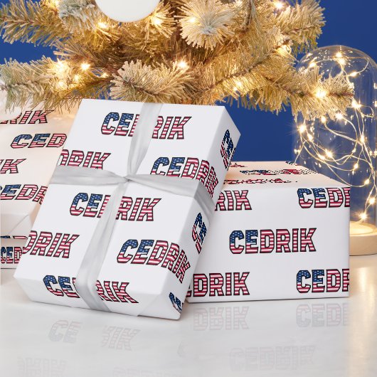 Cedrik Vorname Name USA US Geschenkpapier Papier ラッピングペーパー (クリスマス)