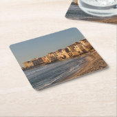 Cefaluのシシリーの海岸の町 スクエアペーパーコースター (アングル)