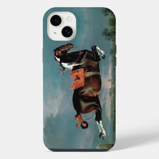 「Cehero'」後肢を上げた斑の馬のモノグラム iPhoneケース (裏面)