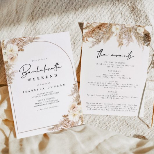 CEIRAボヘミアンパンパスグラスバチェロレッテ週末 招待状