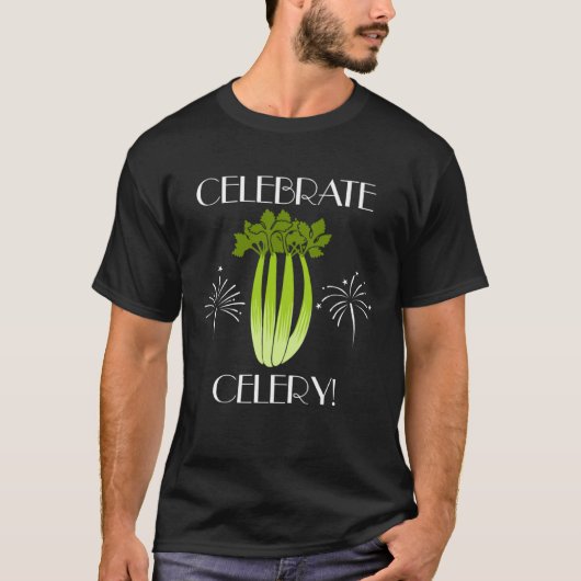 Celebate Celery Ironic Vegetables Leek Tシャツ (正面)