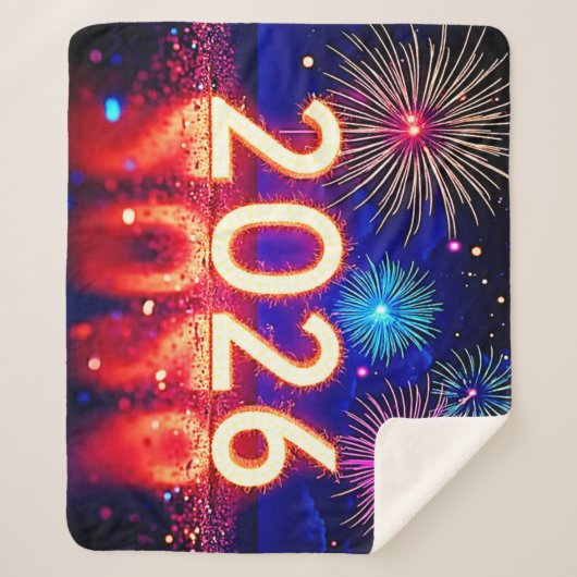 Celebrate 2026: Bright Future Spark Design  シェルパブランケット (正面)