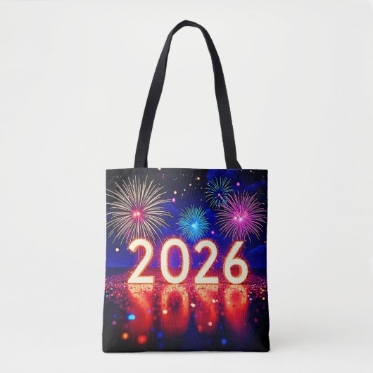 Celebrate 2026: Bright Future Spark Design  トートバッグ (正面)