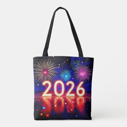 Celebrate 2026: Bright Future Spark Design  トートバッグ (裏面)