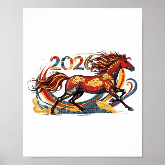 Celebrate 2026 Year Of The Horse Lunar New Year Te ポスター (正面)