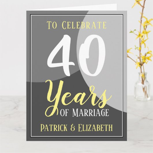 Celebrate 40 Years of Marriage カード (黄色い花)