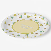 Celebrate Adult Birthday Silhouette Pattern ペーパープレート (アングル)