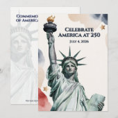 Celebrate America at 250 Patriotic Invitation (正面/裏面)