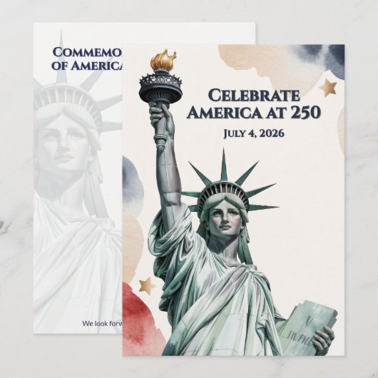 Celebrate America at 250 Patriotic Invitation (正面/裏面)