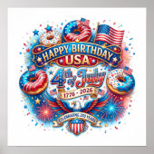 Celebrate America’s 250th birthday with donut ポスター (正面)