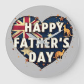 Celebrate Aussie Dads | British-Australian Father' ラージ壁時計 (正面)
