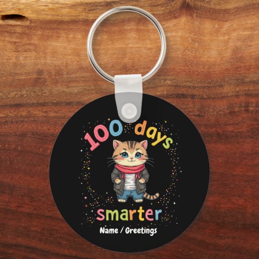 Celebrate Being "100 Days Smarter"  Customizable キーホルダー (正面)