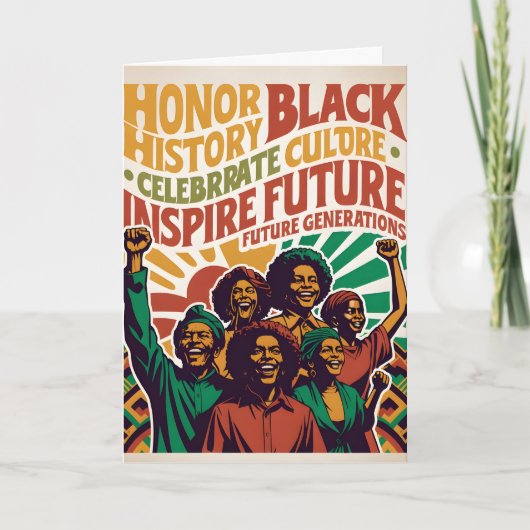 CELEBRATE BLACK HISTORY MONTH Customizable カード (正面)