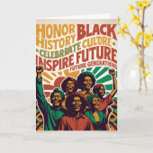 CELEBRATE BLACK HISTORY MONTH Customizable カード (黄色い花)
