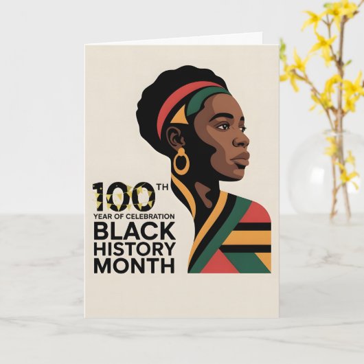 CELEBRATE BLACK HISTORY MONTH Customizable BHM  カード (黄色い花)