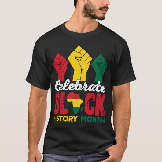 Celebrate Black History Month Melanin Pride Afro W Tシャツ (正面)