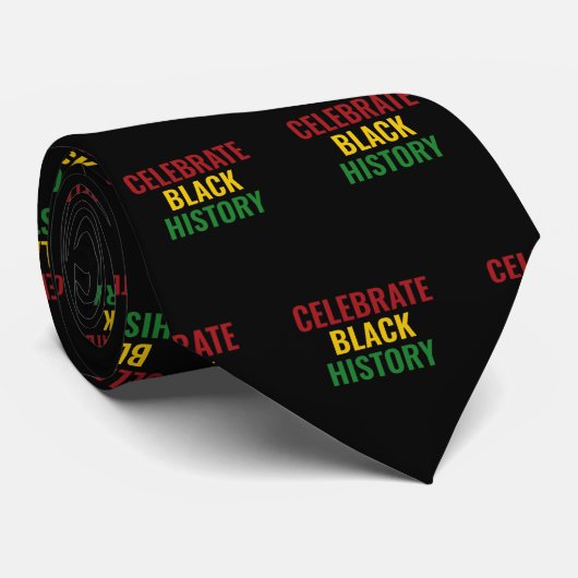 CELEBRATE BLACK HISTORY Red Yellow Green BHM ネクタイ (ロール)