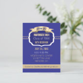 Celebrate! Blue 50th Class Reunion Invite ポストカード (スタンド正面)