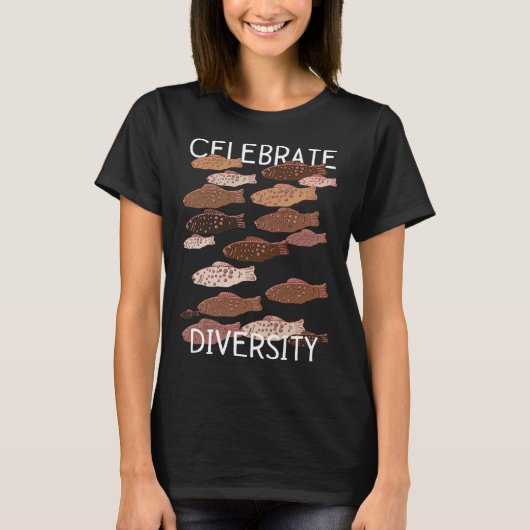Celebrate Diversity Inclusion Gummy Fish Racial Eq Tシャツ (正面)