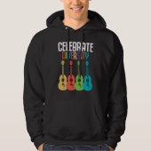 Celebrate Diversity  Ukulele Player Music  Graphic パーカ (正面)