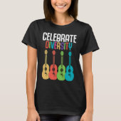 Celebrate Diversity  Ukulele Player Music  Graphic Tシャツ (正面)