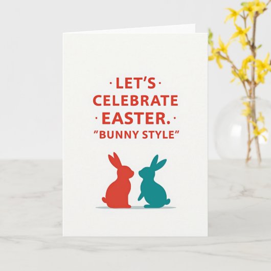 Celebrate Easter Bunny Style Card カード (黄色い花)