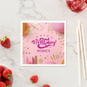 Celebrate! Girl Happy Birthday Party スタンダードカクテルナプキン (インサイチュ)