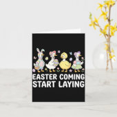 Celebrate Girls Easter Geese And Silly Easter Cost カード (黄色い花)