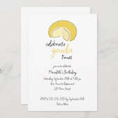 Celebrate Gouda Times Cheese Wheel Birthday Party 招待状 (正面/裏面)