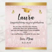 Celebrate Her Graduation with Stunning Custom Bott ワインラベル (シングルラベル)