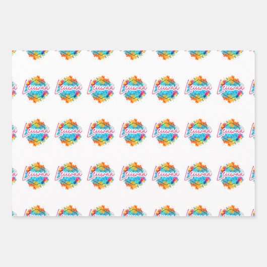 Celebrate in Style with Leiiwaa Vibes 🌺 ラッピングペーパーシート (正面)