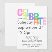 Celebrate Invitation – All Occasion Party Invite 招待状 (正面/裏面)