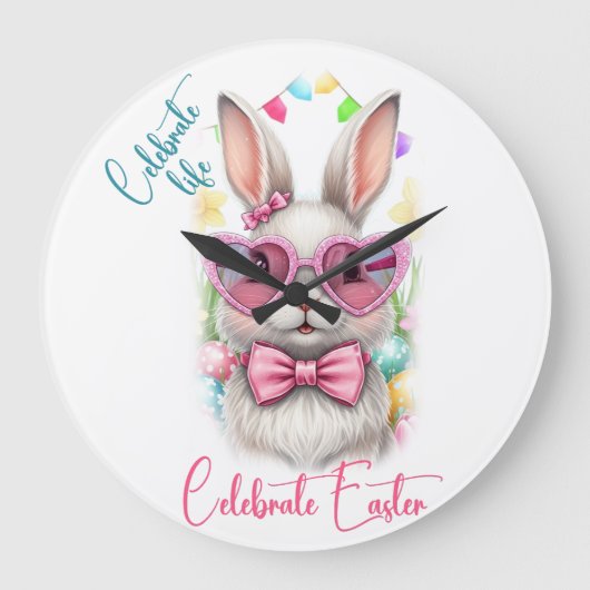 Celebrate life Celebrate Easter ラージ壁時計 (正面)