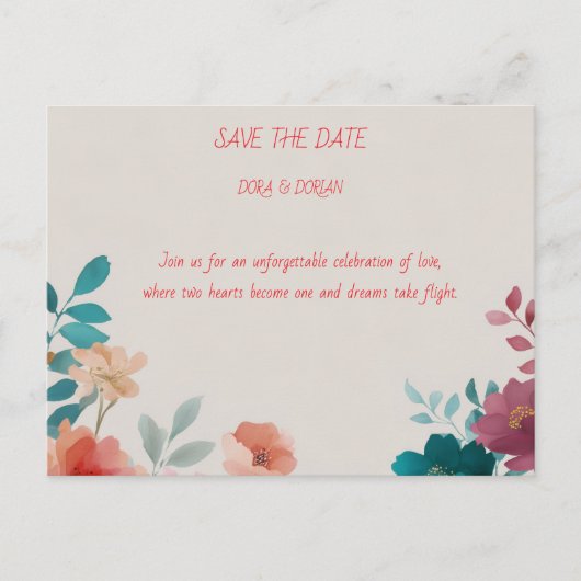 Celebrate Love and Joy with a wedding invitation インビテーションポストカード (正面)